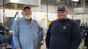 Sixty-nine-year-old Freddie Roy, of Russell Springs, and his grandson, 21-year-old Kaleb Roy, who lives in Nancy, enrolled together in a Somerset Community College welding class.