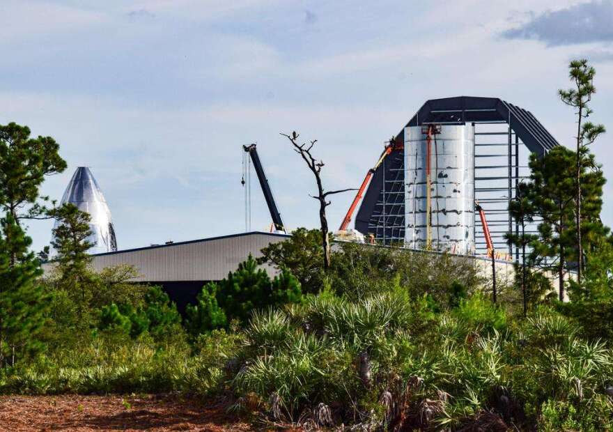 SpaceX's Starhopper prototype takes shape at a manufacturing facility in Cocoa, Florida. Photo:  Julia Bergeron