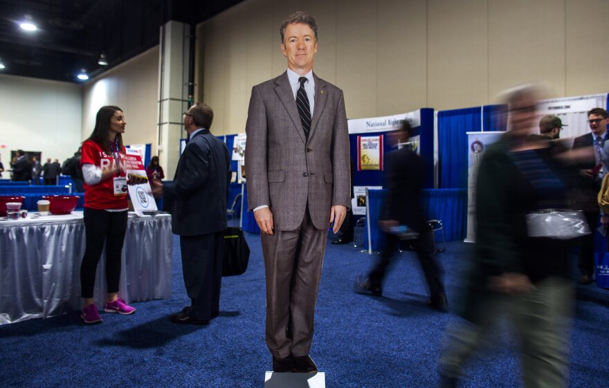 At CPAC in 2014, even Sen. Rand Paul's cardboard cutout was drawing attention. The Kentucky lawmaker won the conference's presidential straw poll that year.