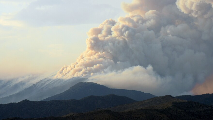 Smoke billows from the Carpenter 1 fire in the Spring Mountains range of Nevada on July 5. As of June 23, more than 27,000 acres have burned.