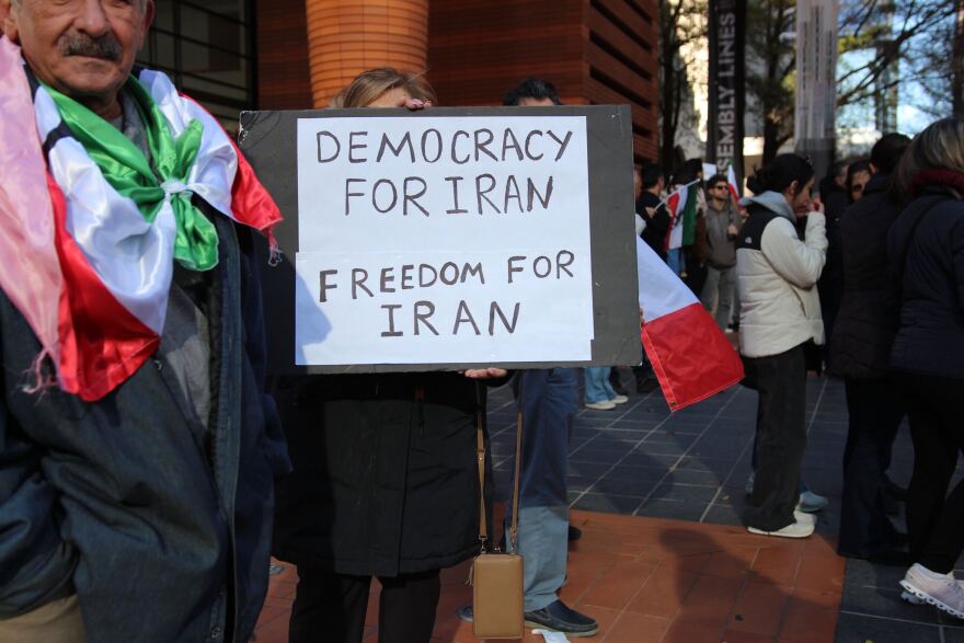 Protesters took to Charlotte streets to oppose the Islamic Republic in Iran.