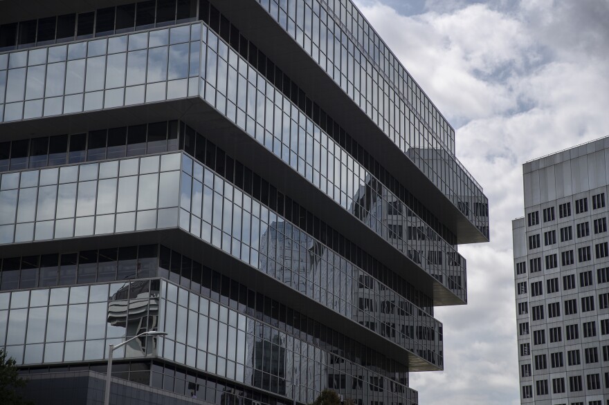 Purdue Pharma filed for bankruptcy with a more than $10 billion plan to settle claims that it fueled the U.S. opioid epidemic by illegally pushing sales of its addictive OxyContin painkiller. The company's headquarters in Stamford, Conn., is shown here in 2019. [Victor J. Blue / Bloomberg/Getty Images]
