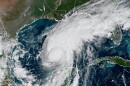 This satellite image from the National Oceanic and Atmospheric Administration shows Hurricane Isaias surging toward the U.S. Gulf Coast on Thursday, Oct. 8, 2026. (National Oceanic and Atmospheric Administration via AP)