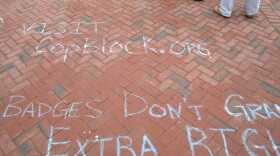 Second Amendment chalking on PSU Walkways