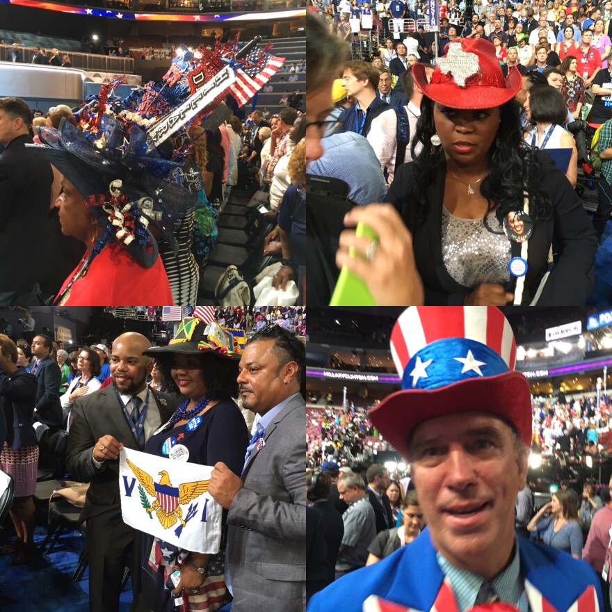 Delegates at the Democratic National Convention sported some very elaborate hats.