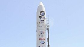 A Northrop Grumman Minotaur 4 rocket at Vandenberg Space Force Base.