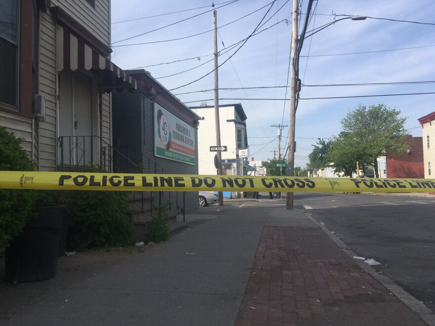 The aftermath of a shooting in Albany Friday.