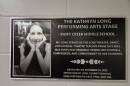 Kathryn Long's commemorative plaque at Swift Creek Middle School