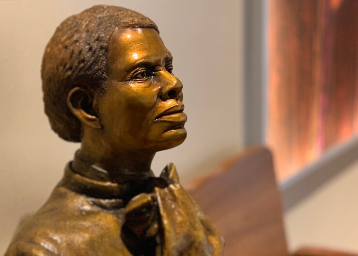 A statue of Harriet Tubman at the Harriet Tubman Underground Railroad Visitor Center in Maryland.