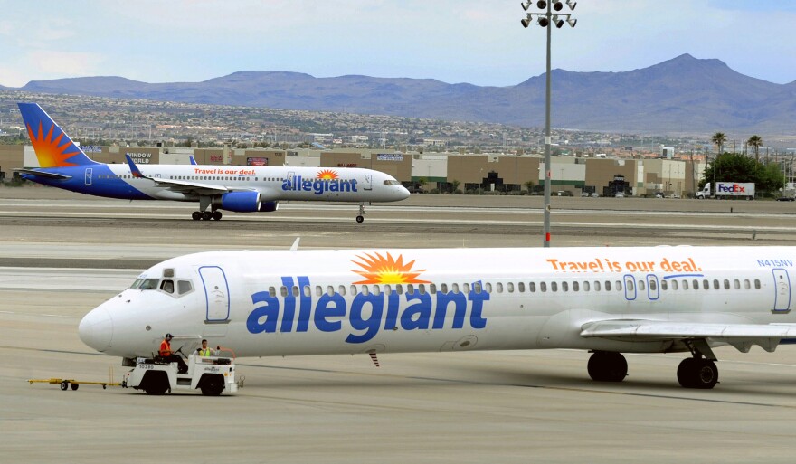 Allegiant airplanes on a tarmac