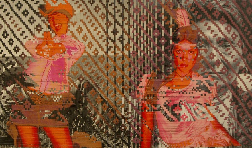 Sarah Sense embodies the Cowgirl and Indian princess roles in her art.