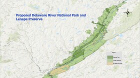 Proposed Delaware River National Park and Lenape Preserve Map