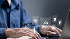 Image of someone attending a job fair online.