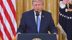 President Donald Trump speaks in the East Room of the White House, Thursday, July 16, 2026, in Washington. (Saul Loeb/Pool via AP)
