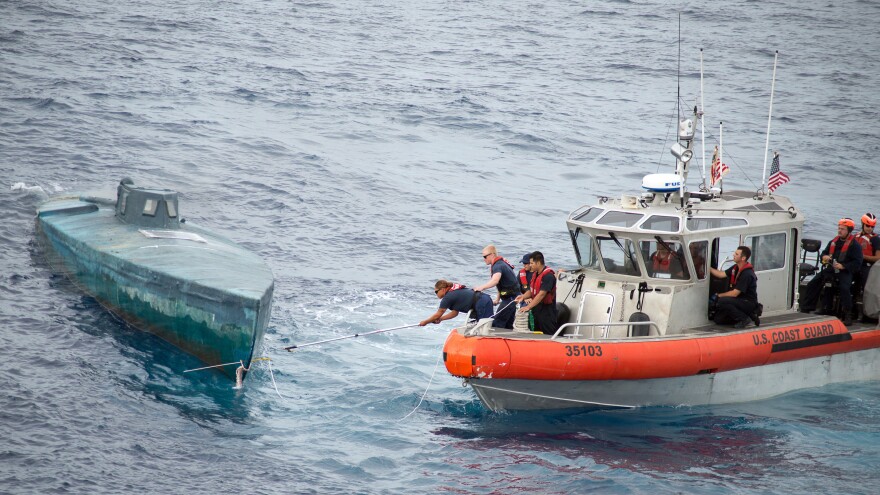 More than 16,000 pounds of cocaine were initially discovered aboard the drug boat. However 4,000 pounds were lost as the Coast Guard attempted to tow the vessel to shore.