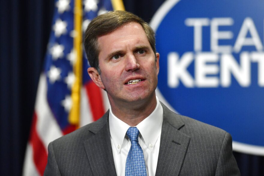 FILE - Kentucky Gov. Andy Beshear addresses reporters during a press conference in Frankfort, Ky., Nov. 15, 2022. Beshear said Thursday, Dec. 1, that Kentucky will open its first female-only juvenile detention center as part of efforts to defuse the risks of violence that escalated into a riot at a youth facility. (AP Photo/Timothy D. Easley, File)