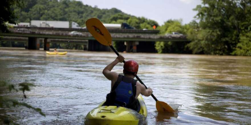 The Chattahoochee River, the main source of water for the metro Atlanta area, is also involved in this litigation, though the water suppliers in the area have worked to become more efficient and reduce per capita water use. Photo courtesy WABE/The Associated Press