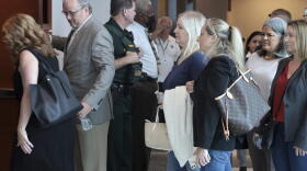On Monday, July 18, 2022 relatives and family members arrive on the first day of the sentencing trial for convicted Parkland school shooter Nikolas Cruz at the Broward County Judicial Complex in downtown Fort Lauderdale, Fla.