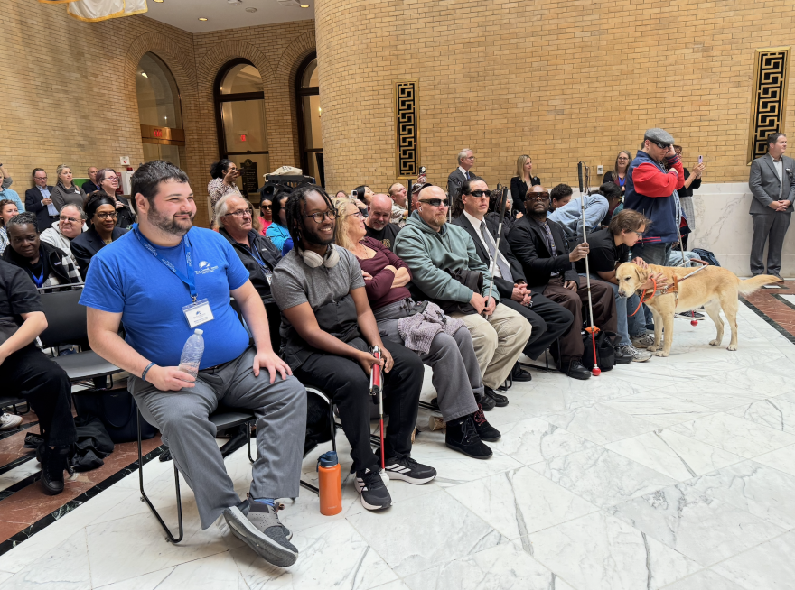 More than 300 people attended the annual White Cane Awareness Day at the State House on Oct. 24, 2025 in Boston.