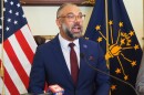 Indiana Department of Administration Commissioner Brandon Clifton talks about government efficiency and savings at a news conference on Wednesday, Aug. 27, 2025.