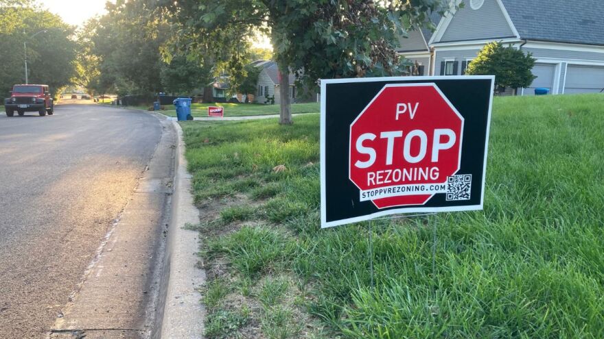 Signs in support of PV United line some streets in Prairie Village. The group formed in response to City Council recommendations to explore zoning changes in single-family neighborhoods