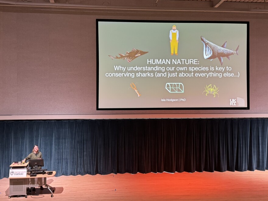 Dr. Isla Hodgson was the speaker for the Science On Tap event held in advance of the Northeast Pacific Shark Symposium, highlighting her work in human-wildlife conflict.