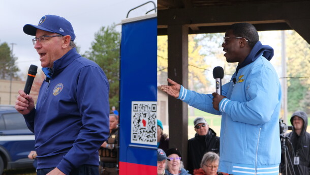 Wisconsin Gubernatorial Candidates Tom Tiffany and David Crowley campaign in Rhinelander the week of October 26.