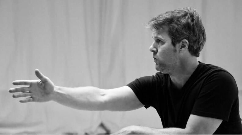 Colin Sesek performing in "Bent Compass."