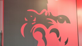 Gus The Gorilla mural inside of PSU's new Irene Ransom Bradley School of Nursing