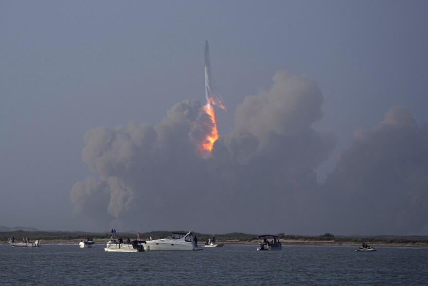 SpaceX's Starship launches from Starbase in Boca Chica, Texas, Thursday, April 20, 2023. (AP Photo/Eric Gay)