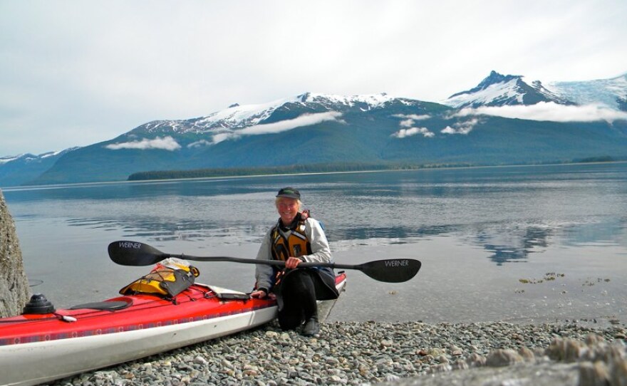 Susan Conrad and her trusty kayak.