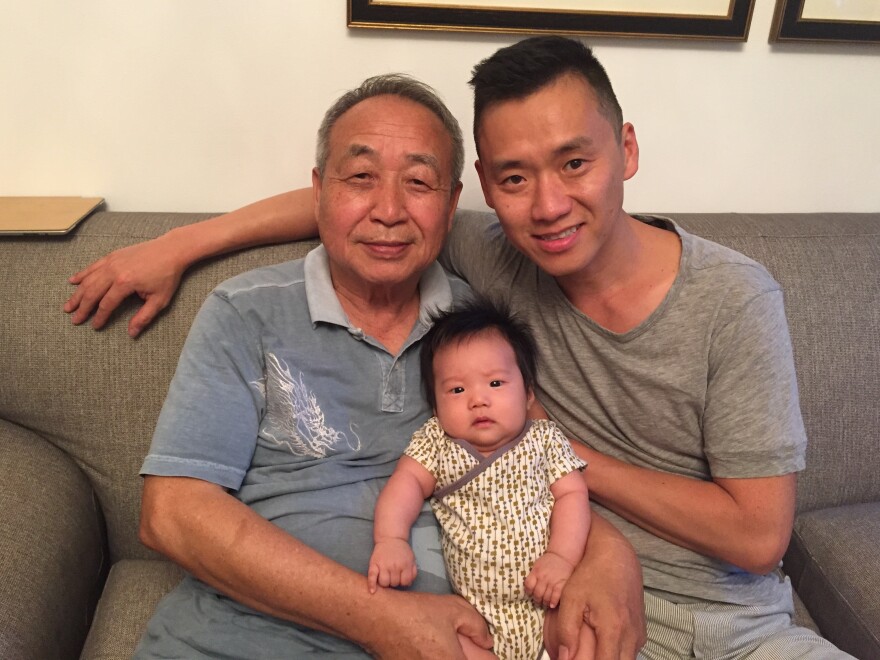 Father, son and grandson: Chanjae Lee, Ji Lee and baby Astro.