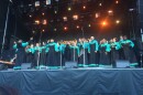 Oakland Interfaith Gospel Choir performs at Super Bowl City