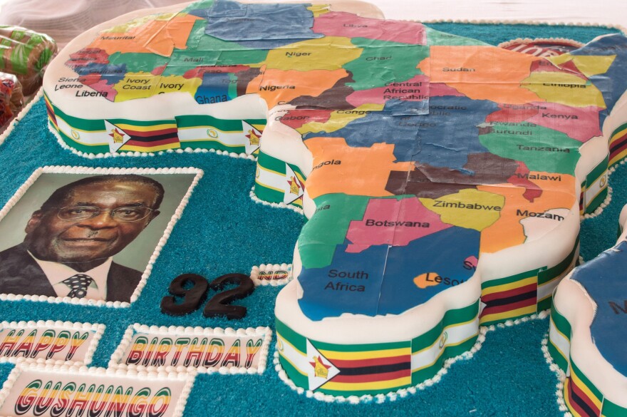 A birthday cake in the shape of the map of Africa was part of Mugabe's birthday celebration in Masvingo.