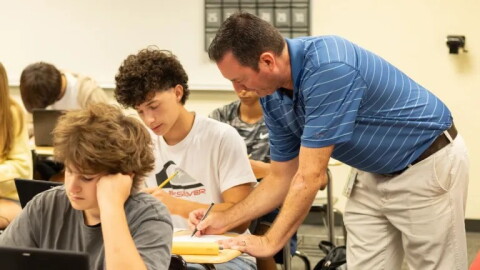 Mike McDonald teaches a class at Park Hill High School in Kansas City. McDonald was recently appointed to the Missouri State Board of Education as a nonvoting member.