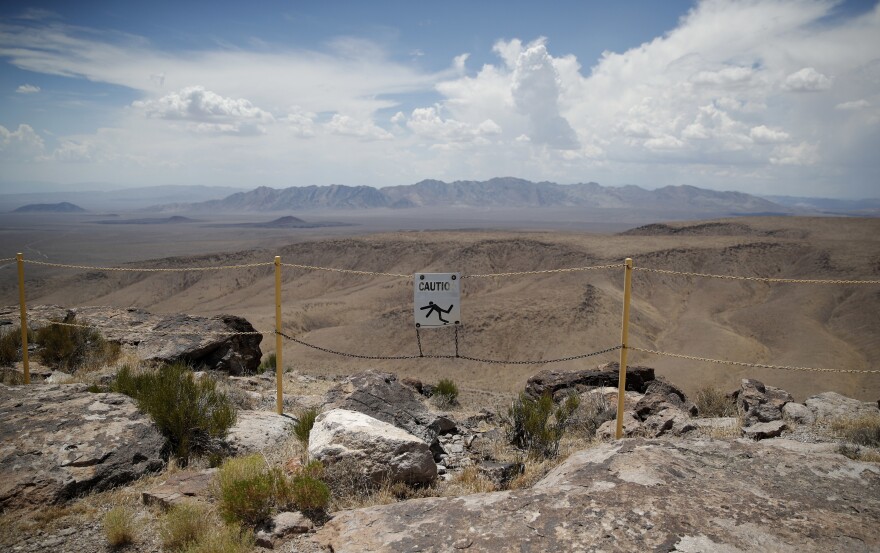 A view of the crest of Yucca Mountain in Nevada, where the U.S. has proposed creating a centralized nuclear waste storage facility. Instead of having nuclear waste spread out across dozens of sites across the country, it would be stored in a single place under Department of Energy oversight. The project faced strong opposition from people in Nevada and eventually fizzled out.