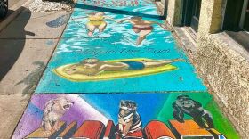 Sidewalk Art in Sarasota Burns Court arts and culture district