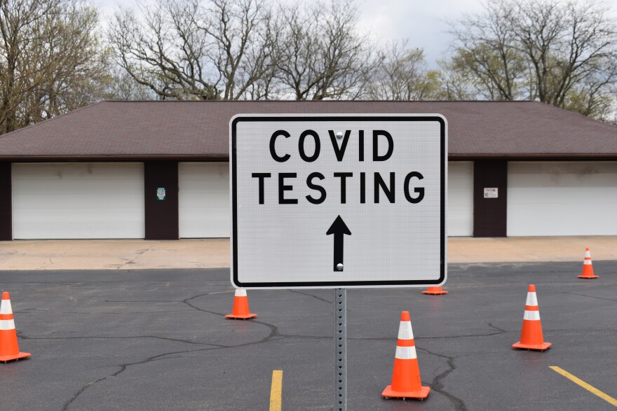 The COVID-19 testing site at the Peoria City/County Health Department Building on Sheridan Rd in Peoria.