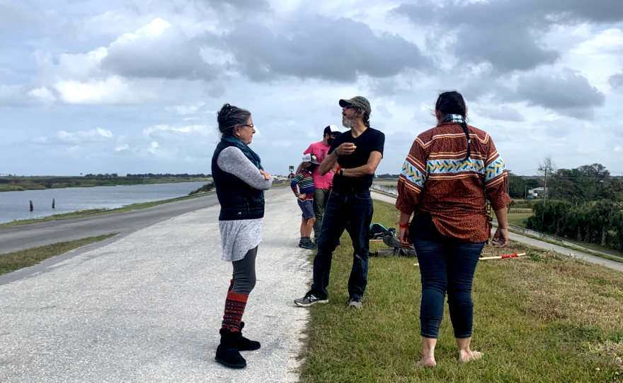 during lunch break on the first day. You can see Lake O on the left and Betty on the right with her patchwork shirt. Julie Bergson in left and Sean McCabe in the middle..png