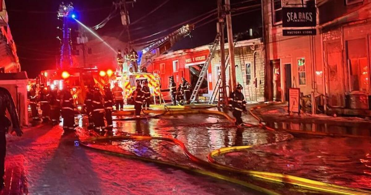 Firefighters battle three-alarm fire on Portland waterfront