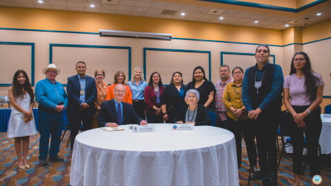 Officials with the Colorado River Indian Tribes and the Central Arizona Water Conservation District met recently for a formal signing ceremony after both sids