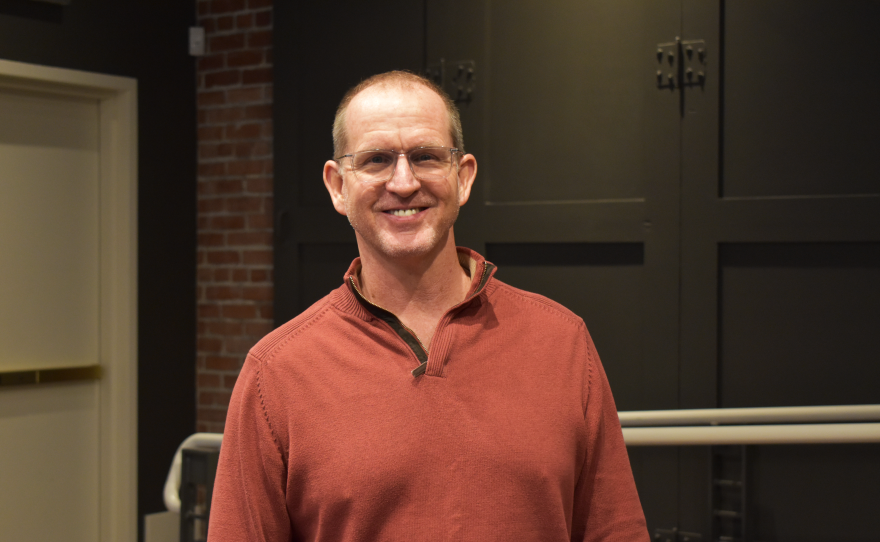 Steve Friel of Sgt. Steve's Big Band poses in the SPR performance studio