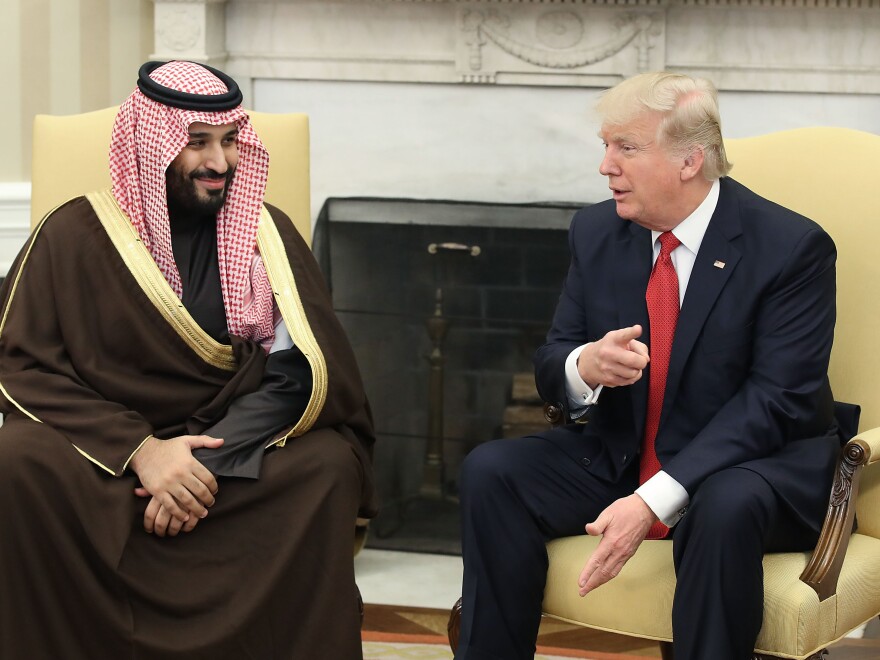 Mohammed bin Salman, now Saudi Arabia's crown prince, meets with President Trump in the Oval Office on March 14. Crown Prince Mohammed is seen as the driving force behind the kingdom's aggressive campaign to counter Iran throughout the Middle East.