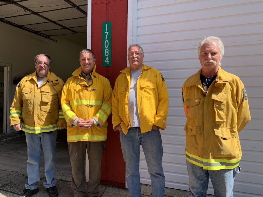 Members of the Stirling City Volunteer Fire Department, pictured from left, Sean Janesko, Dennis Ledbetter, John Hawkins and Pete Cuming.