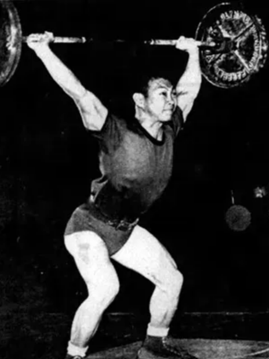 Walter Imahara was a member of the first championship weightlifting squad in 1957.