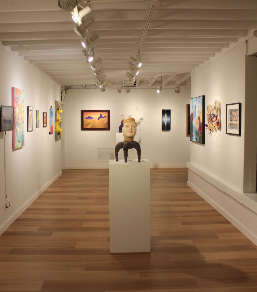 The artwork in 'Strange Weather' lines Art Center Sarasota's four long back galleries.