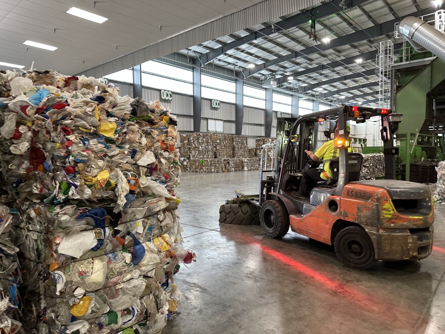 The new, Oakwood-based recycling plant sorts and packs materials into bales that WM (formerly Waste Management) then sells to manufacturers.