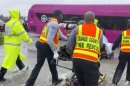 This image provided by Orange County Fire Rescue's Public Information Office rescue crews work quickly to safely evacuate Avante at Orlando nursing home residents on Thursday, Sept. 29, 2022 in Orlando, Fla. Officials say rain and overflow from rivers is causing severe flooding near parts of Florida’s Atlantic coast as storm Ian makes its way back out to sea.