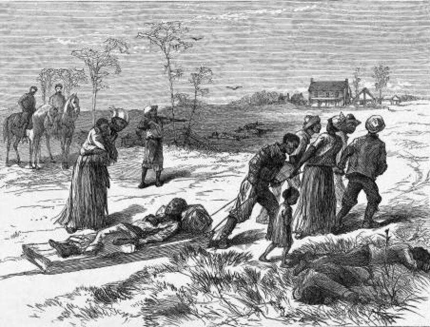 Published in Harper's Weekly May 10, 1873, page 397 after the Colfax massacre in Colfax on April 13, 1873.