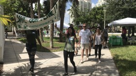 Students led the march to Fort Lauderdale City Hall, from Esplande Park on Saturday July 21, 2018. 